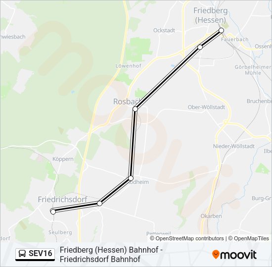 SEV16 Bus Line Map