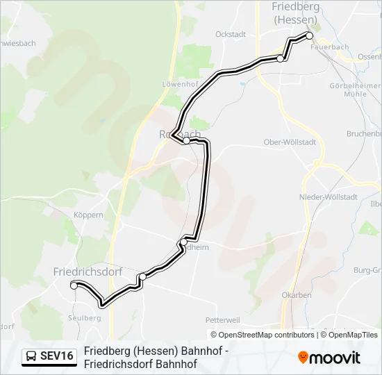 SEV16 Bus Line Map