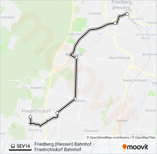 SEV16 Bus Line Map