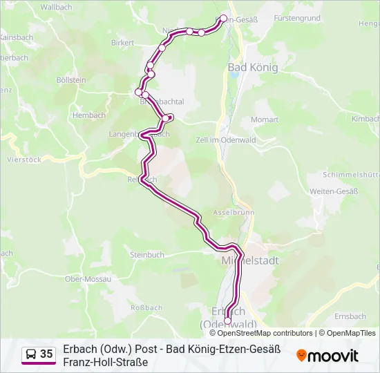 35 Bus Line Map