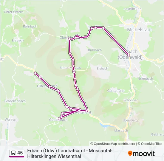 45 Bus Line Map