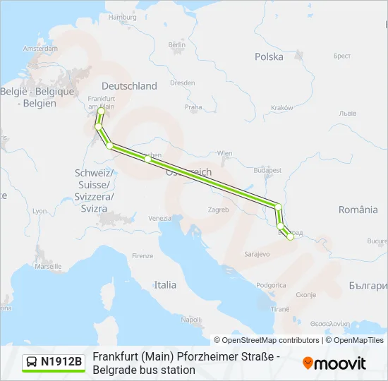 N1912B Bus Line Map