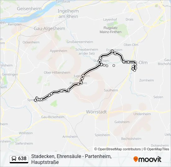 638 Bus Line Map