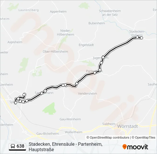 638 Bus Line Map