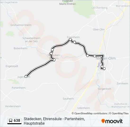 638 Bus Line Map