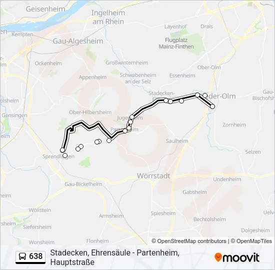 638 Bus Line Map