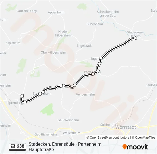 638 Bus Line Map