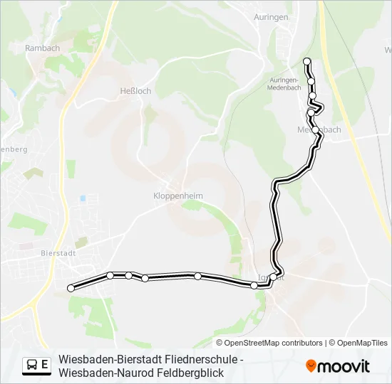 E Bus Line Map