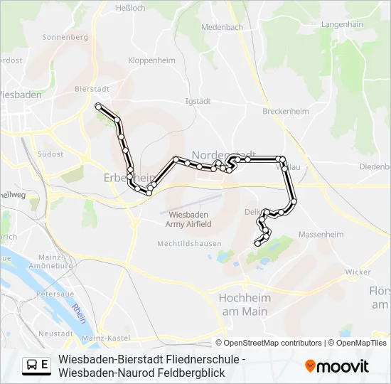 E Bus Line Map