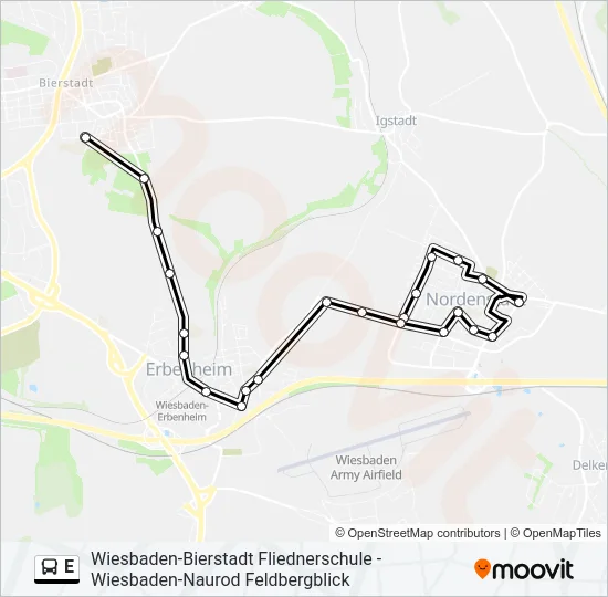 E Bus Line Map