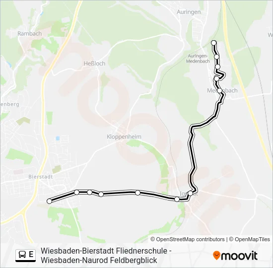 E Bus Line Map