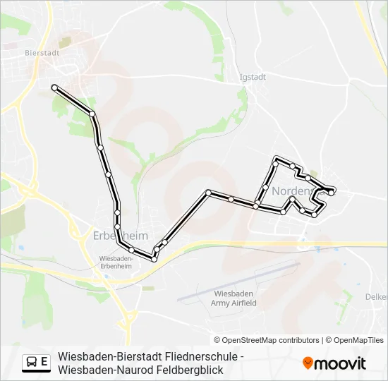 E Bus Line Map
