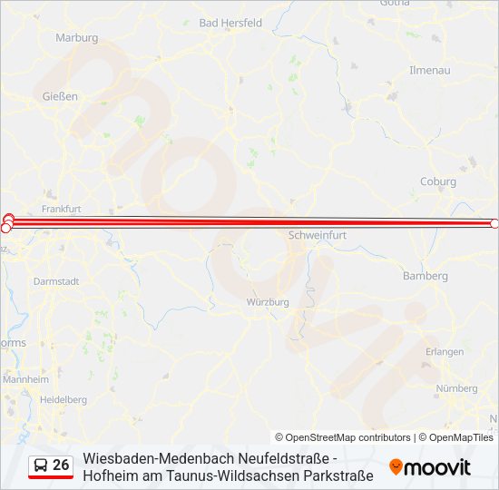 Автобус 26: карта маршрута