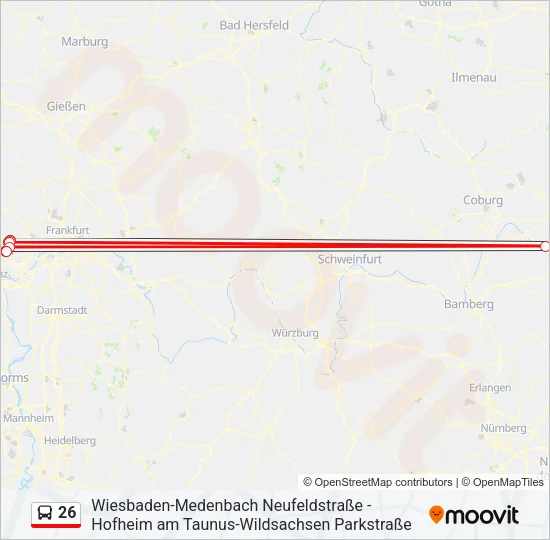 Автобус 26: карта маршрута
