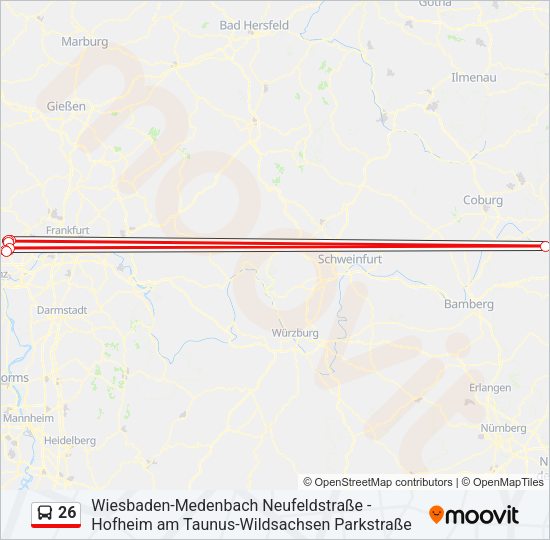 Автобус 26: карта маршрута