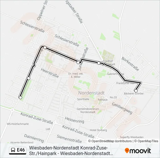 E46 Bus Line Map