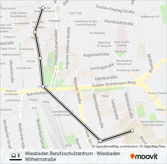 E Bus Line Map