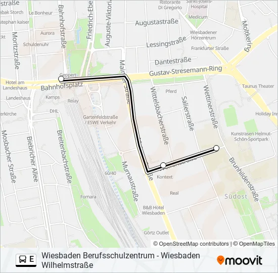 E Bus Line Map