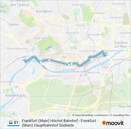 Buslinie S1 Karte