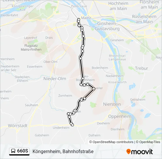 660S Bus Line Map