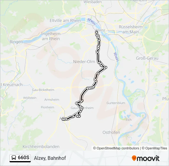 660S Bus Line Map