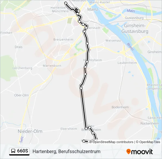 660S Bus Line Map