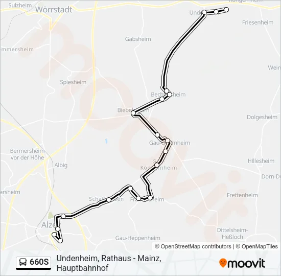 660S Bus Line Map