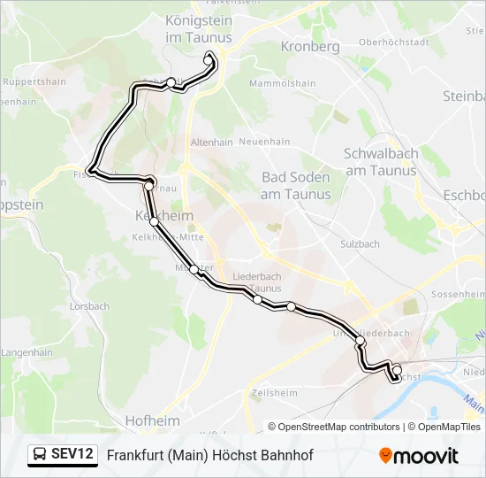 SEV12 Bus Line Map