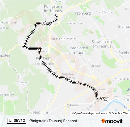 SEV12 Bus Line Map
