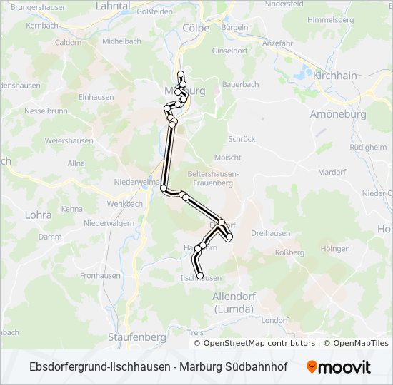 Mapa de AST 13 de autobús Mapa de AST 13 de autobús