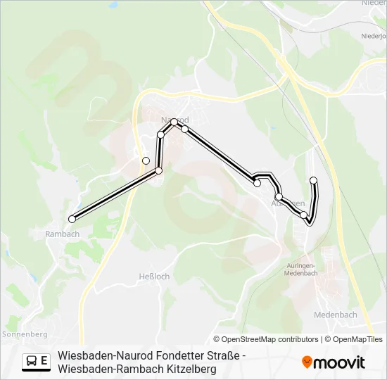 E Bus Line Map