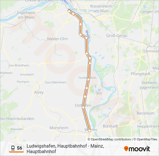 S6 Train Line Map
