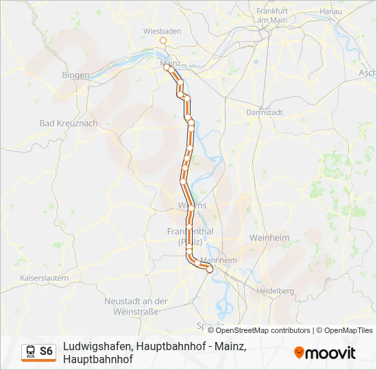 S6 Train Line Map