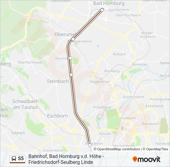 S5 Bus Line Map