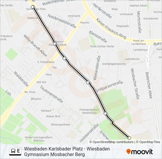 E Bus Line Map