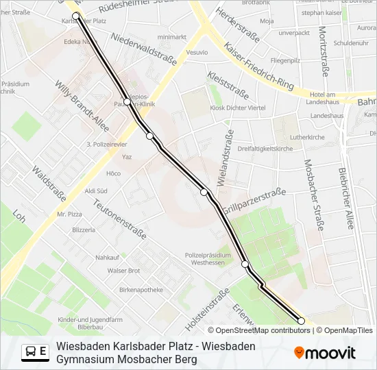 E Bus Line Map
