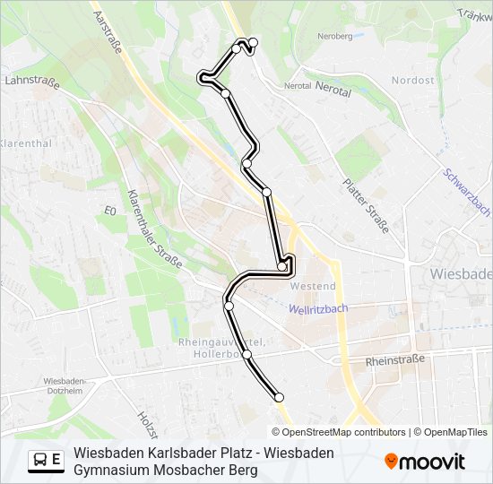 E Bus Line Map