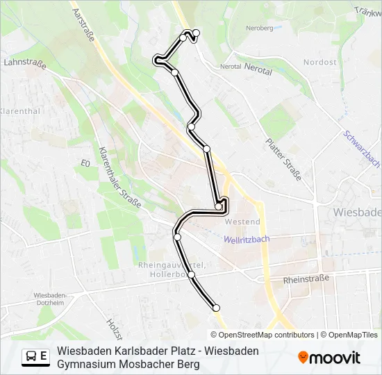E Bus Line Map