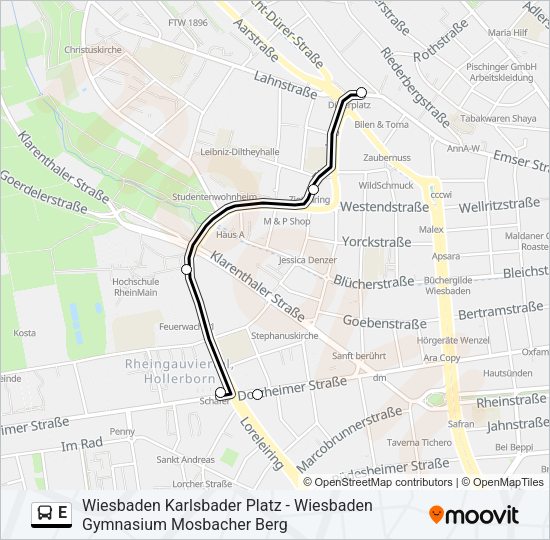 E Bus Line Map