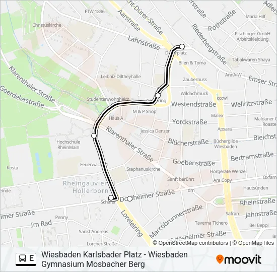 E Bus Line Map