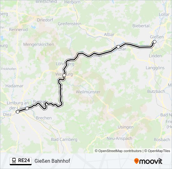 RE24 Train Line Map