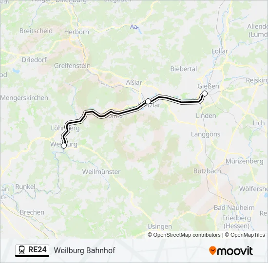 RE24 Train Line Map