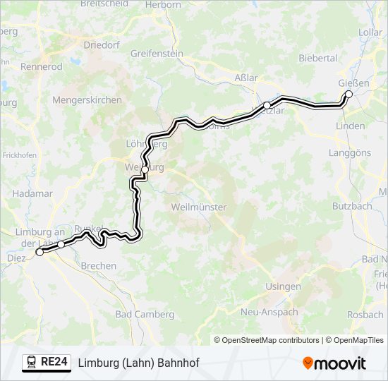 RE24 Train Line Map
