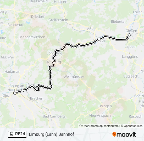 RE24 Train Line Map