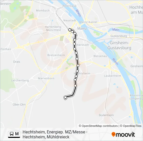 M Bus Line Map