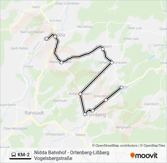 Автобус KM-2: карта маршрута