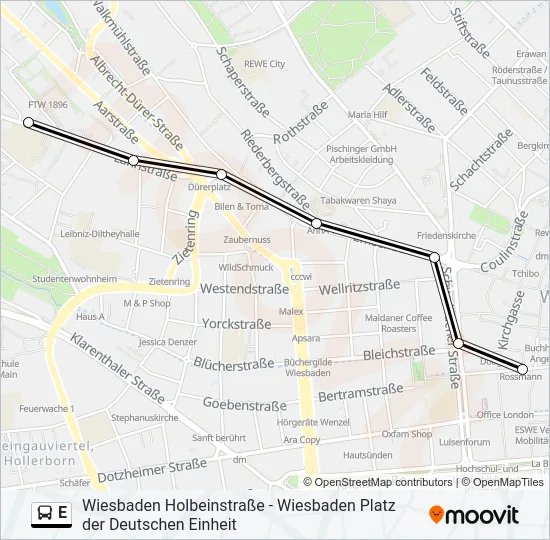 E Bus Line Map