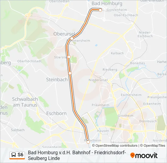 S6 Bus Line Map