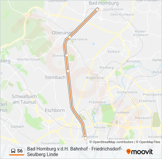 S6 Bus Line Map