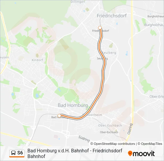 S6 Bus Line Map